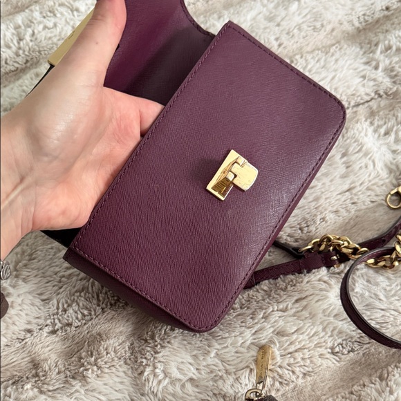 MICHAEL Michael Kors Burgundy Crossbody Bag with Gold Hardware - Picture 8 of 11
